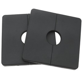 safycaby 2PCS Wall Split Flange 0.87inch/22mm Square Shaped Escutcheon Plate Wall Hole Decorative Cover for Plumbing Wall Hole Trim (Black 0.87Inch/22mm) (silver)