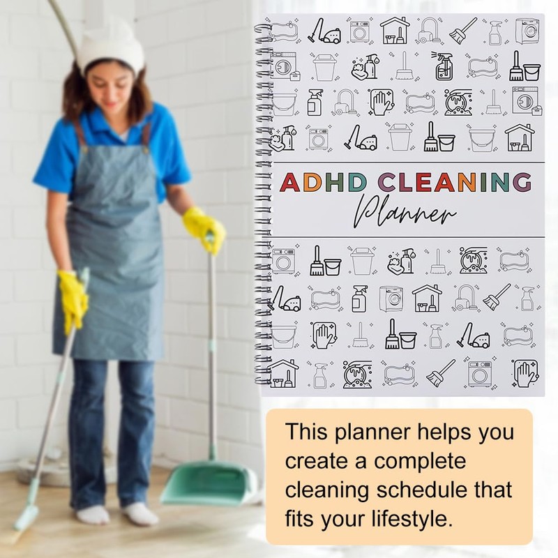 ADHD Cleaning Planner, Cleaning Schedule and Checklist Organizer, Editable Home