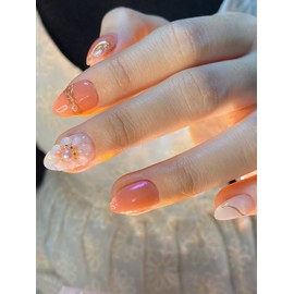 [Janef] Fluorescent lights on the backs of your hands for year-end gatherings✨Coral coral nail tips - 2 nail stickers (24 per piece) / [재네프]연말모임엔 손등에 형광등✨코랄코랄 네일팁 - 네일 스티커(24개1매)2매