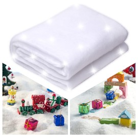 Christmas Fake Snow 2.6 X 7.8 Ft Snow Blanket Artificial Snow Decoration White Winter Fake Snow Sheet for Christmas Village, Christmas Trees (A)