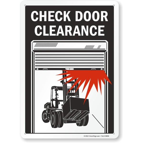 SmartSign "Check Door Clearance" Sign | 10" x 14" Aluminum