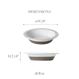 Costa Nova Ceramic Stoneware Soup & Pasta Bowl - Plano Collection, White | Microwave & Dishwasher Safe Dinnerware | Food Safe Glazing | Restaurant Quality Tableware