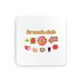 Brunch club, cute cool stylish aesthetic trendy trend matcha coaster drinks mat drinks coaster tea coffee cute fun funny pretty aesthetic