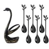 Elegant Swan Spoon and Fork Holder, Decorative Metal Cutlery Organizer