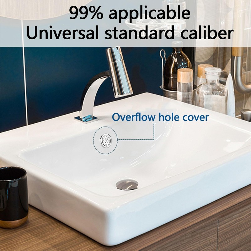 VZU Sink Overflow Ring, Round Overflow Hole Cover, Bath Overflow