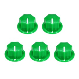 MECCANIXITY 5Pcs ABS and Copper Potentiometer Knobs 1/4" Volume Tone Control Top Hat Knob for Guitar Instruments Audio Mixer Amplifier Green