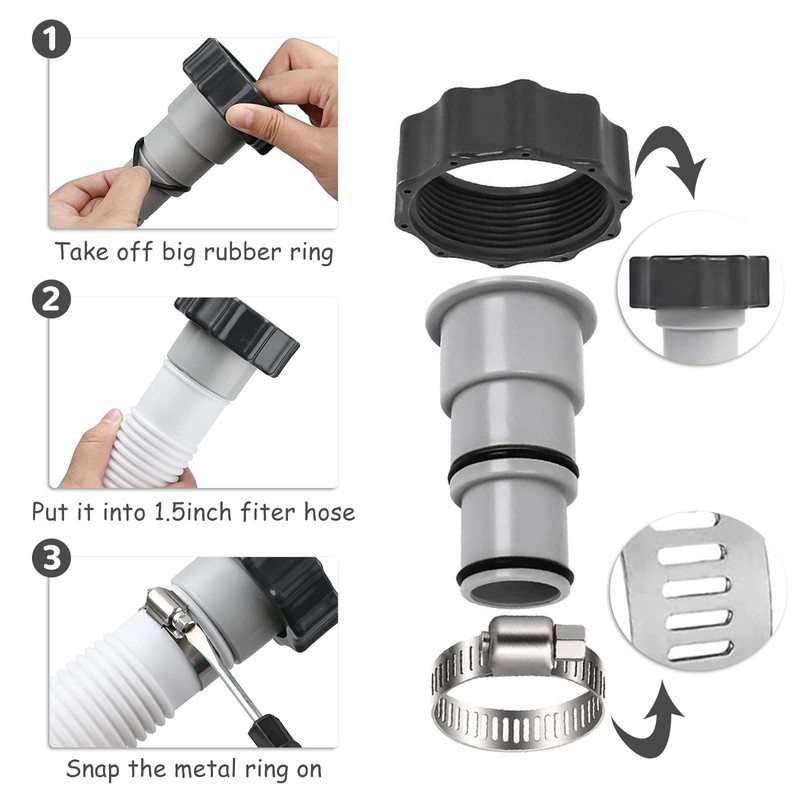 Zkaoai Pool Adapter A, Pack of 2 Pool Hose Adapter