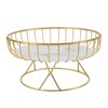 Round Fruit Basket Large Capacity Hollow Metal Fruit Bowl Stand