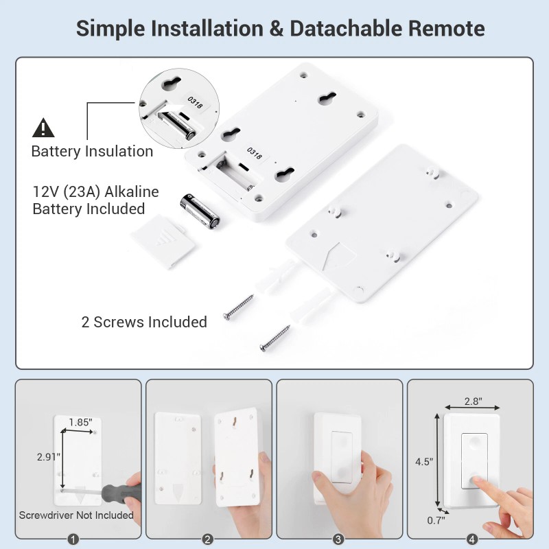 DEWENWILS Wireless Light Switch And Receiver Kit, Remote Control Wall