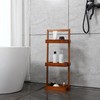 Utoplike Teak Shower Caddy Corner, 3 Tier Standing Shower Organizer