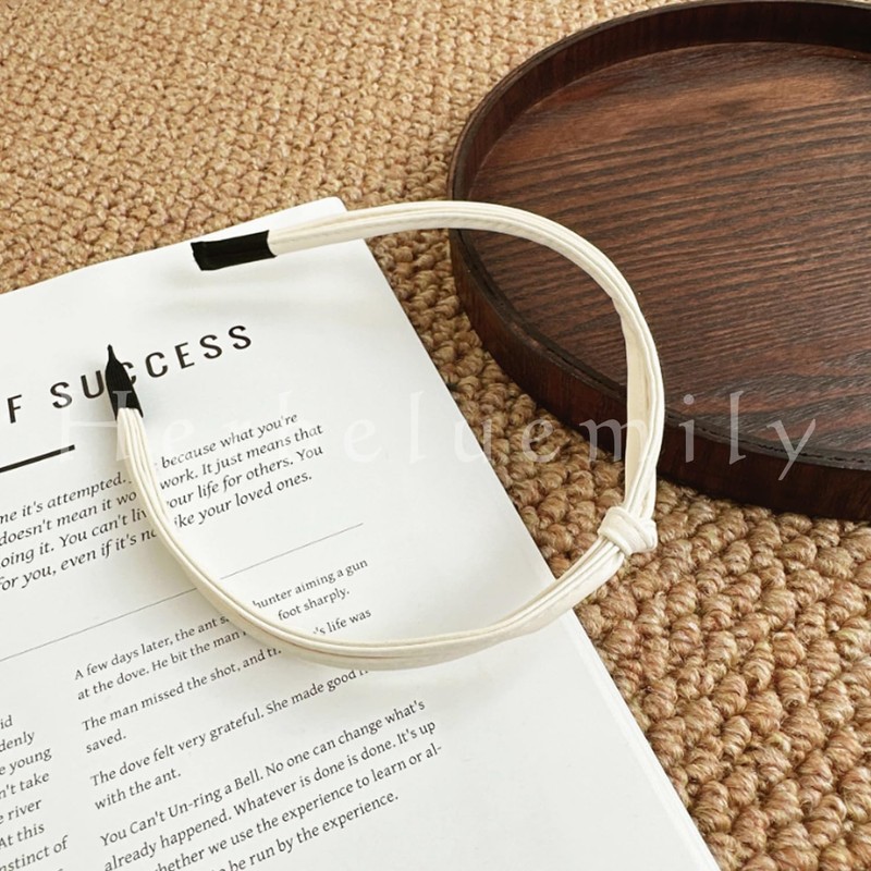 Herbeluemily Thin Headband with Faux Leather, PU Leather, Headband, Knot,