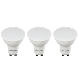 paul russells LED Bulb GU10, 400 lumens, 4.9W(Equivalent to 50W Halogen), Daylight White 6500K, Non Dimmable, Pack of 3