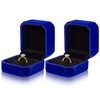 Lamoutor 2Pcs Velvet Ring Box Earring Box Jewelry Gift Box