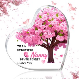 Gifts for Nanny, Nanny Birthday Gifts, Best Nanny Gifts Heart-Shaped Acrylic Plaque Desk Decor, Nanny Gifts from Grandchildren, Nanny Gifts to My Beautiful Nanny on Birthday Mother's Day (Nanny)