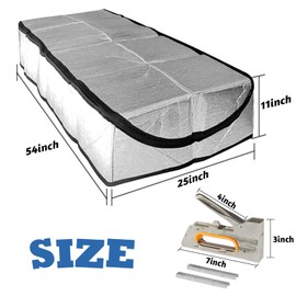 Vefhby Attic Door Insulation Cover, 25" x 54" x 11" Thick Attic Stairs Insulation Cover with Easy Zipper, Energy Saving Attic Hatch Ladder for Pull Down Tent Stair, Fireproof Attic Cover