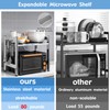 Virvia Extendable Microwave Oven Rack，Adjustable Microwave Stand Kitchen Counter Shelf