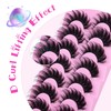 JIMIRE Cat Eye Lashes Faux Mink Eyelashes Fluffy 18MM Volume