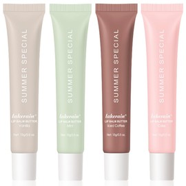 NAILKISS Lip Butter Balm for Hydration Shine, Mini Neutrals Set Lip Care Prouct, Moisturizing Tinted Butter Lip Balm Gloss Hydrating Lip Oil for Women (4PCS)