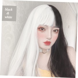 Baluue Quality Material Synthetic Hair Wigs Half Half Gradient Wig for Women Cosplay