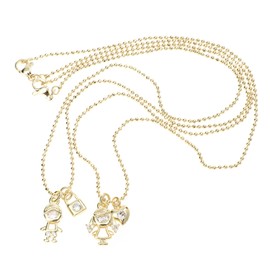 SHOWERORO 2pcs Men and Women Couple Necklace Simulation Boyfriend Ladies Necklaces Rhinestone Neck Charms Birthday Party for Couples Lovers' Necklace Copper Girl Rhinestones Cartoon