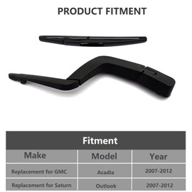 Replacement for GMC Acadia and Saturn Outlook 2007-2012 Windshield Wiper Arm & Blade, Rear Window Wiper Arm Blade Set, Factory OE Replacement for GM 15276248 15276259