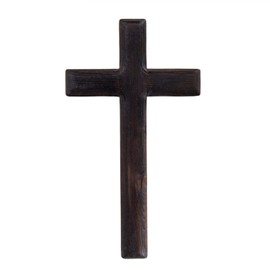 Anwangda Wall Mounted Wood Cross, Christian 26cm Wooden Crosses Party Meditation Gift for Bedroom, Bathroom, Living Room, Office Kitchen(Black)