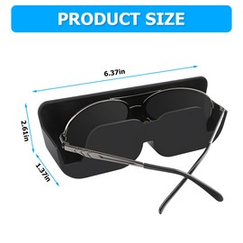 Bittwee Sunglasses Holder for Car Dashboard, Vehicle Eyeglasses Storage Case with Semi-Open Design, Self Adhesive Auto Interior Glasses Organizer Box, Universal for SUV, Truck, RV（Black）