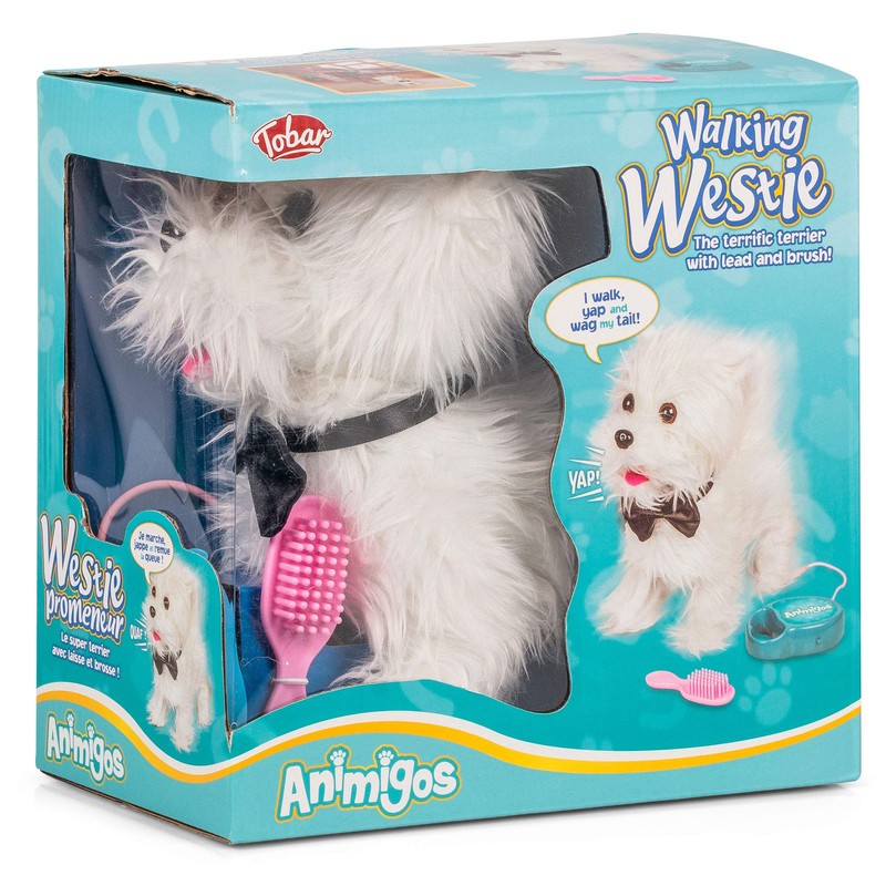 Tobar Animigos Walking Westie Electronic Dog Soft Toy, for ages