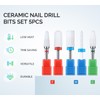 5Pcs Ceramic Nail Drill Bits Set, 3/32in Shank for Nail