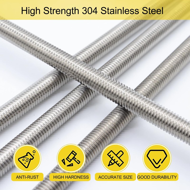 M5 Threaded Rod 100 mm 4 Pieces Threaded Rods Fully