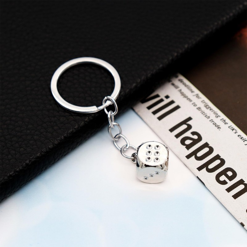 Elechobby Metal Dice Keychain 5 Color Options Party Favors Present