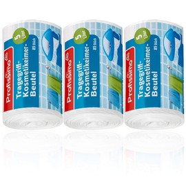 Profissimo 5 Litre 3 Pack 255 3 x 85 Recyclable Polyethylene PE Cosmetic Bin Bags with Carry Handle