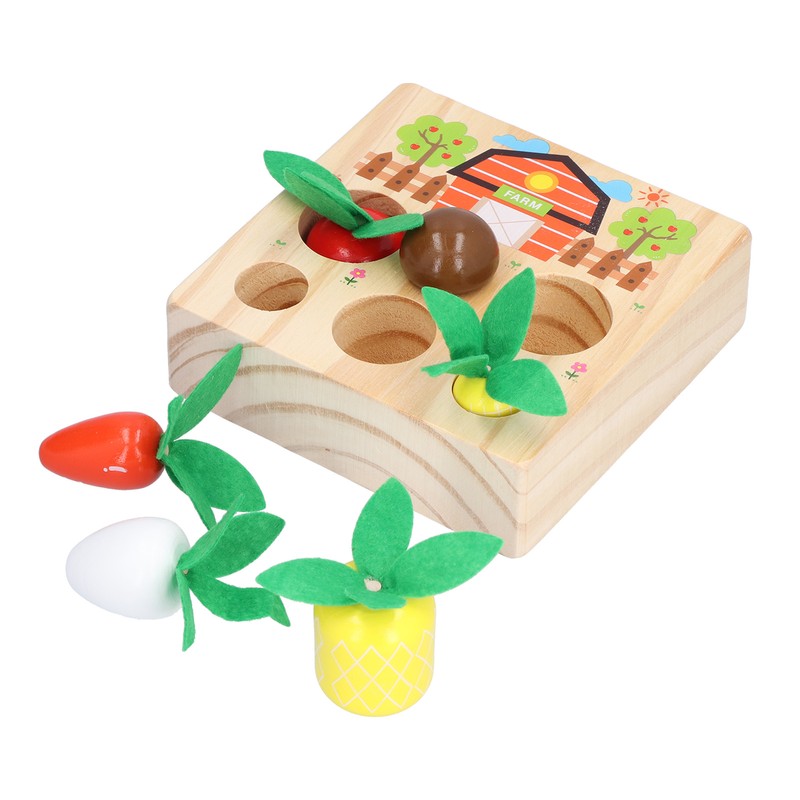 Baby Carrot Harvest Game Wooden Carrots Shape Sorting Matching Puzzle