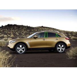 Rvinyl Pillar Post Window Trim Compatible with Infiniti FX35 2003-2008 - Gloss (Black)