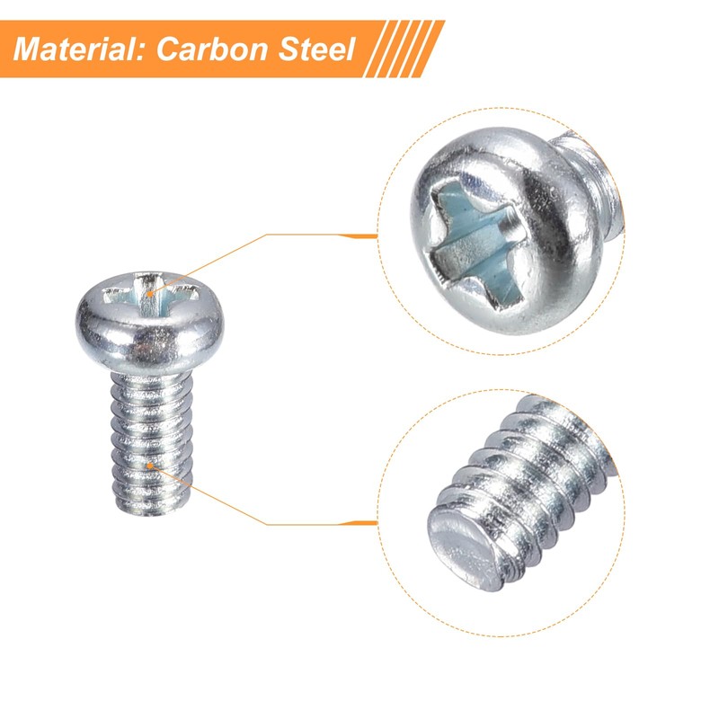 sourcing map #2-56x3/16" Pan Head Phillips Machine Screws, 50pcs Zinc