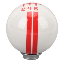 Gear Shift Knob with 3 Adapters Comfortable Grip 6 Speed for Shelby GT500 Style Shift Lever Round Ball for Mustang 1967 to 2018 White Red