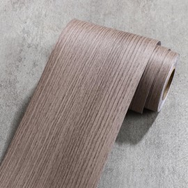 Light grey wood Wallpaper, self-Adhesive Door Frame Border Decoration, peel and stick border sticker, Detachable, Furniture stickers, renter friendly (jia hou qian hui si mu,L 118.11in x W 3.94in)