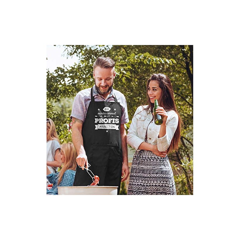 MoonWorks Funny BBQ Apron for Men with Saying Ich möchte