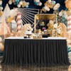 12ft Black Table Skirts for Rectangle Tables Polyester Table Skirt