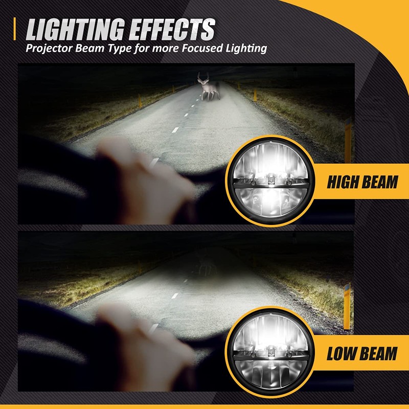 NUVISION LIGHTING NVL-HL-002 7 inches LED Headlight High Low Beam