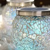 Cooo 2 Pack Heavy Solar Mosaic Crackle Glass Lights with