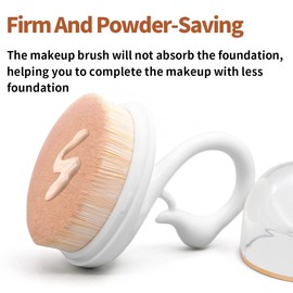 Miss Rui Foundation Makeup Brush Flat Top Kabuki Hexagon Flawless Powder Brush for Blending Liquid, Face Blush Liquid, Cream or Cosmetics (White)
