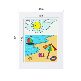 HOTUO 12 Pack 11x14 Kids Art Frame Display 8.5x11, Bevel Cut White Cardboard Paper Kid Artwork Picture Frames, Great for Kids Drawings, Artworks