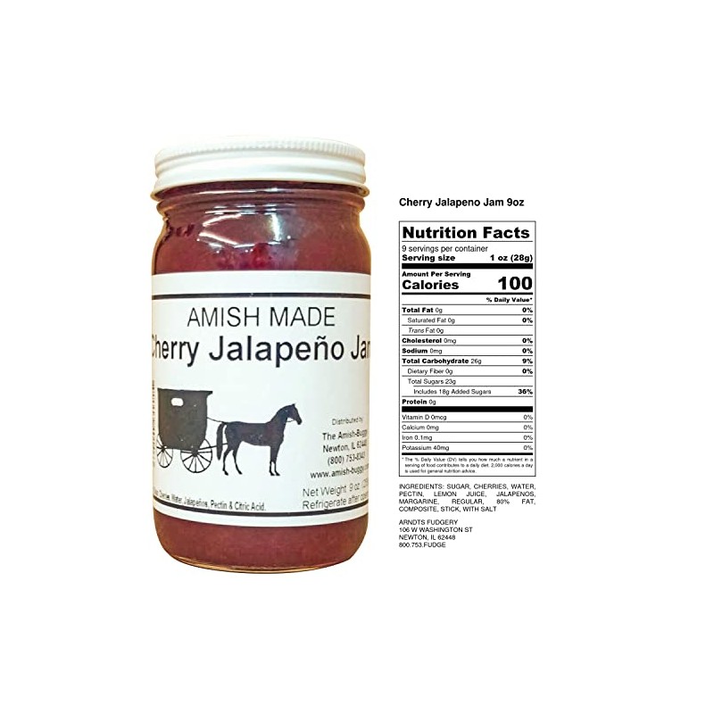 Amish Jam - 8 Oz Jar - Qty 3 (Cherry