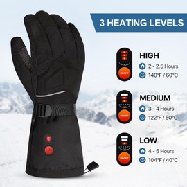 day wolf Winter Work Gloves, Rechargeable Waterproof Cut-resistant Gloves Touch Screen Electric Motorcycle Snow Ski Gloves