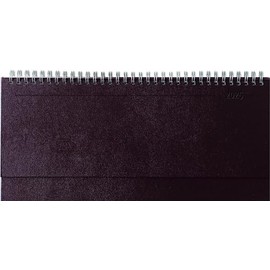 Zettler - Table Landscape Calendar Balacron 2025 Red, 29.7 x 10.5 cm, Office Calendar with 112 Pages, Monthly Overview, Note Section, Moon Phases, Year Overview, Ring Binding and International