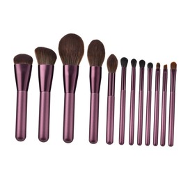 IWOWHERO 12pcs Professional Makeup Brush Set with Wooden Handle and Nylon Bristles for Women for Daily and Professional Use Creates Natural Makeup Look