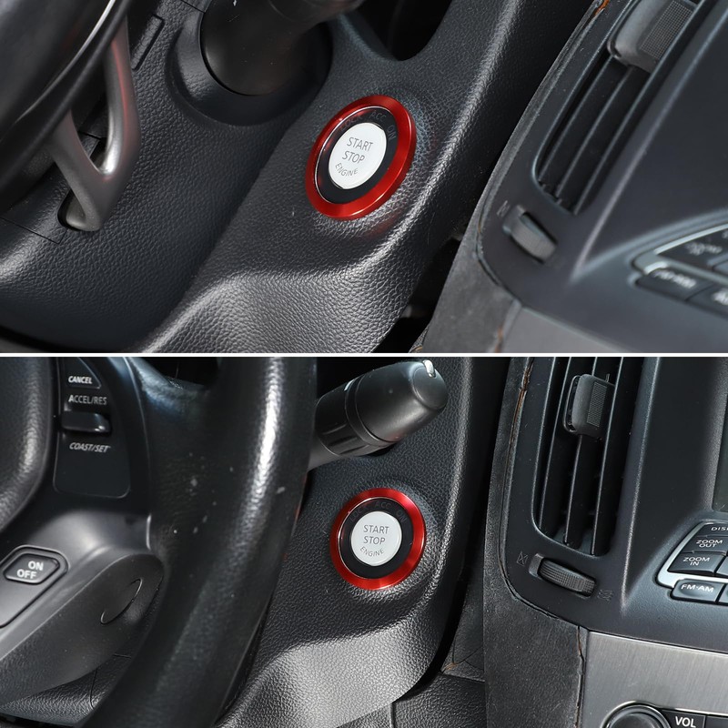 Moittellc Car Engine Start Stop Button Cover Compatible with Infiniti