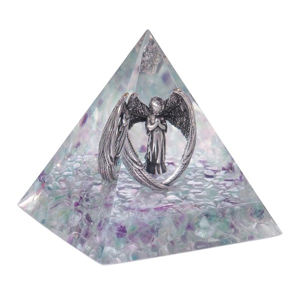 TUMBEELLUWA Guardian Angel Crystal Pyramid Praying Stone Statue Orgone Energy