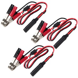 (3PACK)1.5FT 12V Battery Alligator Clip to SAE 2Pin Quick Disconnect Cable SAE to Battery Clamp Cable 7.5A Fuse